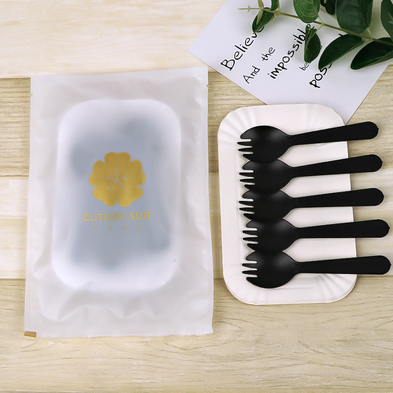블랙 블랙 가방 5 접시 포크 75 세트