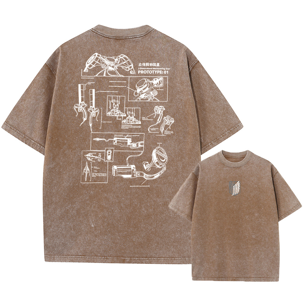 Men's retro T-shirt, comics graphic, vintage wash, relaxed fit (S–XXL)