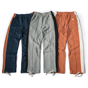 Male waiter Road NON STOCK American retro cotton terry color matching sweater pants heavy 480g sports pants
