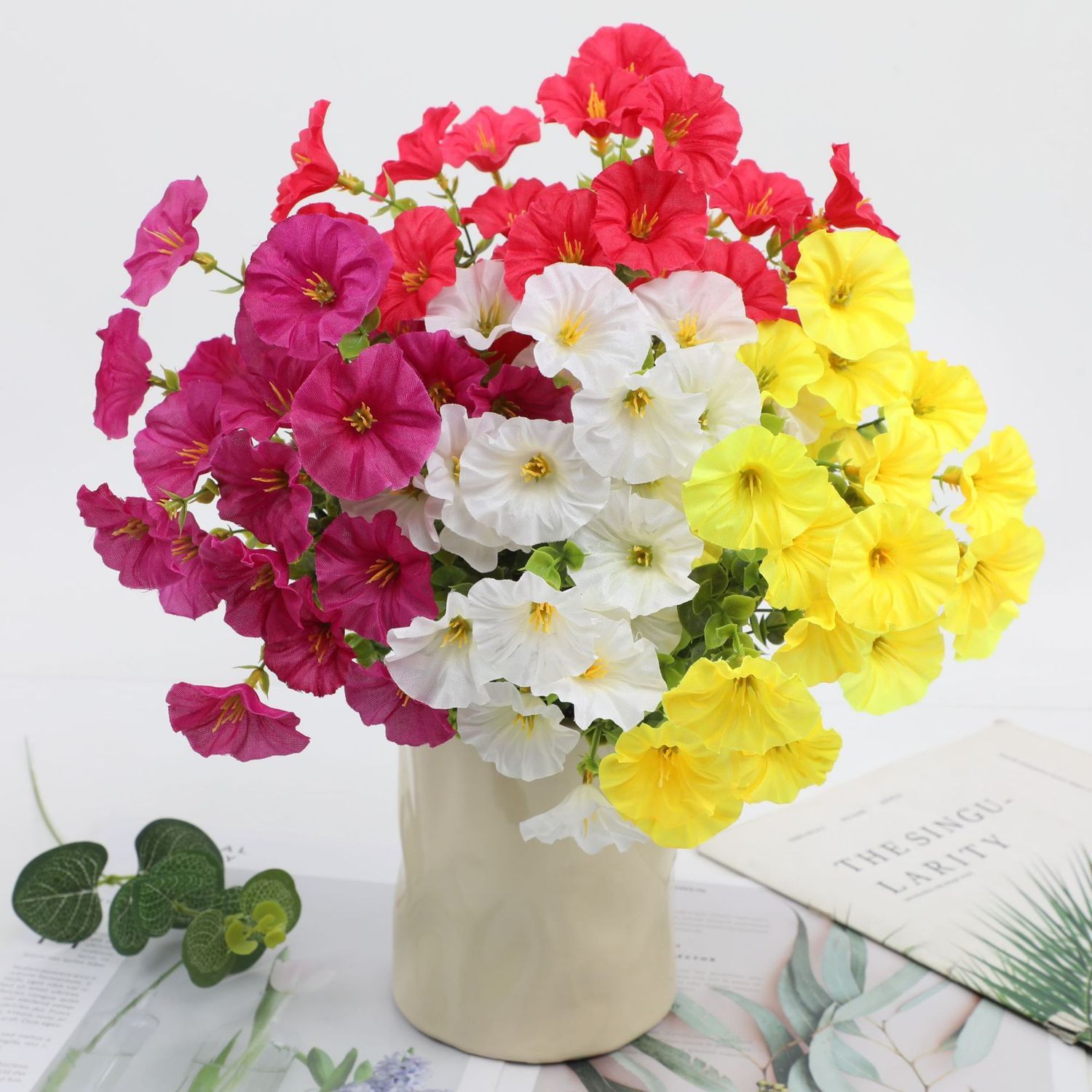 Cross-Border Green Plants, Artificial Flowers, Eucalyptus, Morning Glory, Morning Glory Flower, Home Wedding Decoration Ornaments, Artificial Fake Flowers