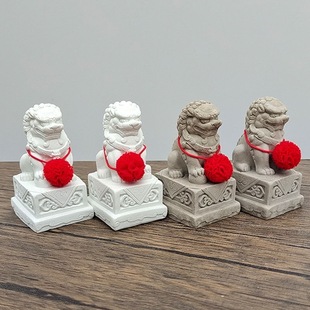 Ornament Cement Stone Lion House Guardian Beast Small Lion Chinese Style Desktop清水混凝土 Chinese Creative Gift