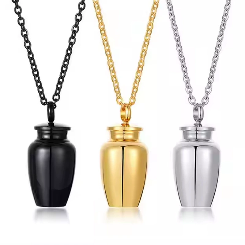 Круглый кулон-урна из нержавеющей стали с волосами любимого питомца, водонепроницаемый, памятный кулон-урна, маленькая баночка