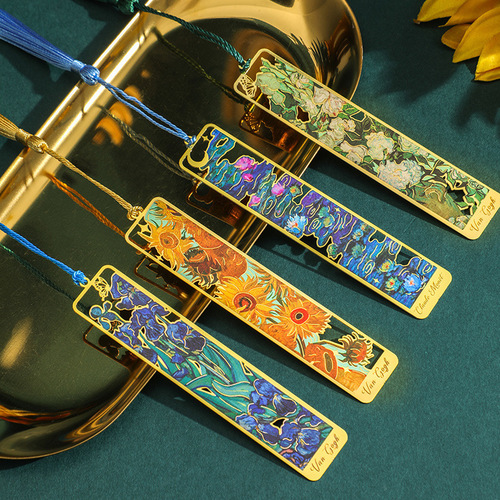 Creative Bookmarks with Hollowed Out Copper Metal, Flower-Feather Design, Journal Decorative Accessories, Vintage Style, Bulk Gift