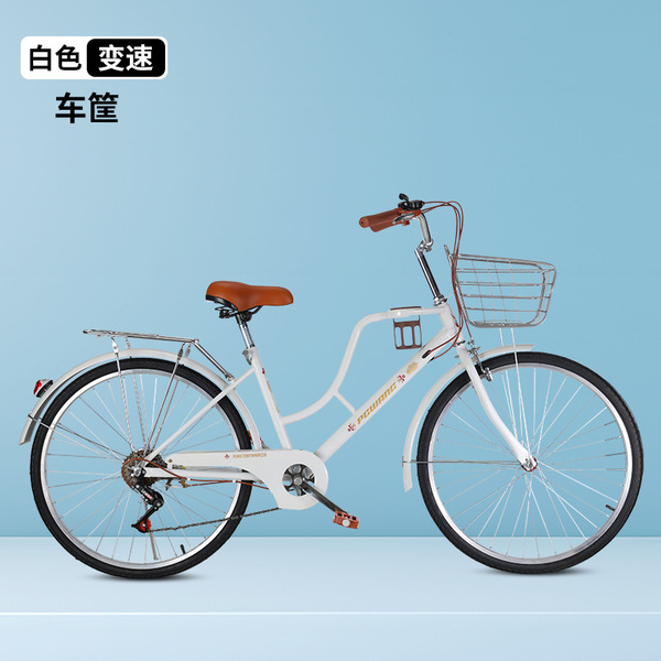 咖啡车自行车淑女公主学生成人变速城市时尚通勤代步轻便自行车