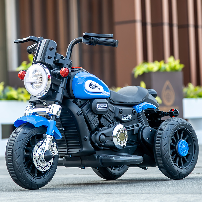 Motocicleta para niños Coche eléctrico para niños Coche de juguete de tres ruedas con música y luz Coche a batería Bicicleta recargable image 9