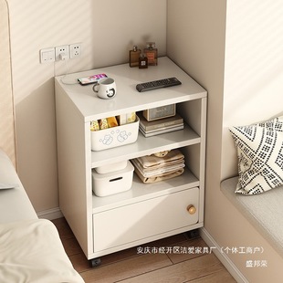 Movable Small Cabinet Bookcase Floor-Standing Storage Rack Office Table Sofa Side Cabinet Side Cabinet Storage Cabinet with Wheels