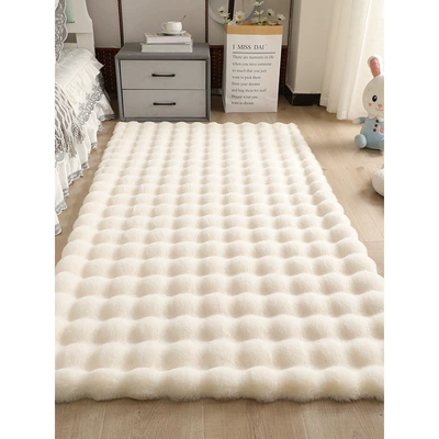 Krem stil qabarcıq məxmər xalça, yataq otağı, qonaq otağı, qarderob üçün mat