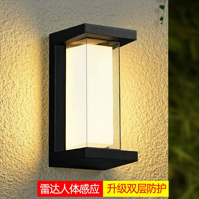 Наружные настенные светильники двухслойные водонепроницаемые светодиодные светильники на балконе проход на террасе лестницы индукционные дверные светильники на внешней стене двора