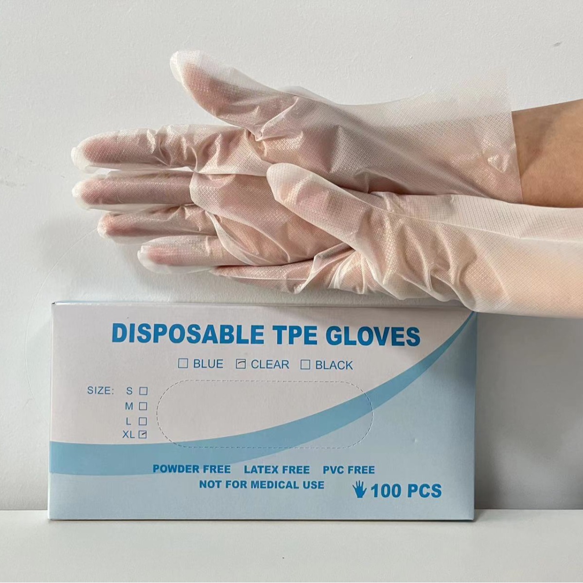 In-stock disposable TPE gloves thickened for home use, oil-resistant thick micro-elastic gloves, factory wholesale