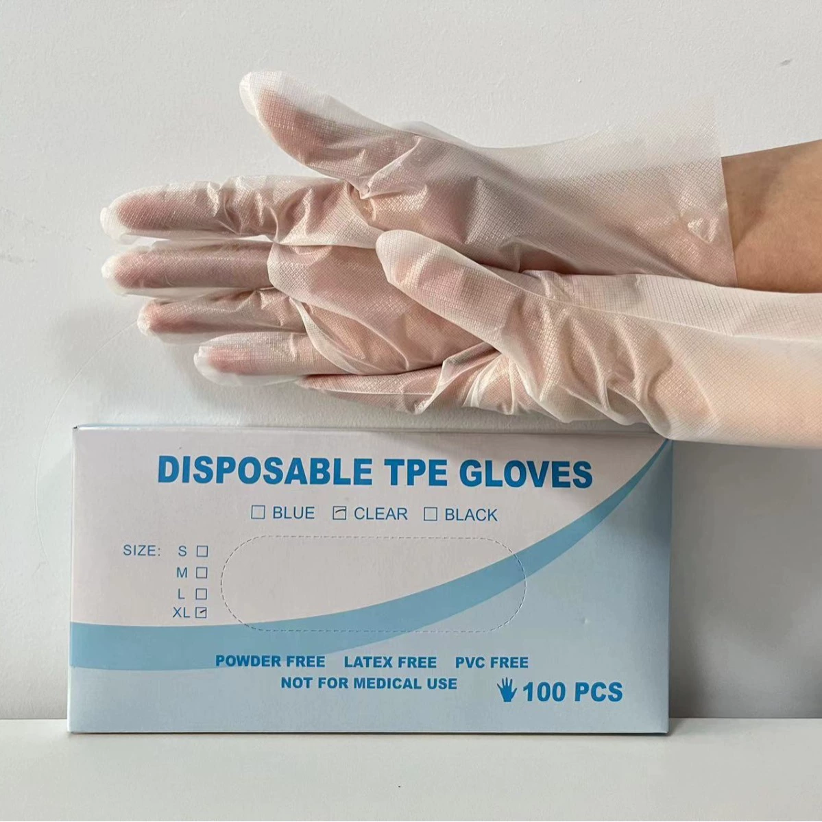 In-stock disposable TPE gloves thickened for home use, oil-resistant thick micro-elastic gloves, factory wholesale