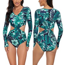B 52924 Surf Print Long Sleeve Swimsuit ӡ��������˷�