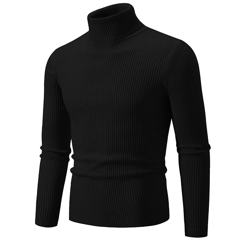 Camiseta básica de punto para hombre, otoño-invierno 2025, nueva, transfronteriza, estilo juvenil de Amazon, color sólido, suéter informal, sencillo y ajustado.