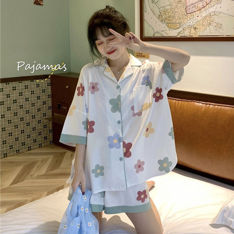 Net red pajamas suit female ins wind sum...