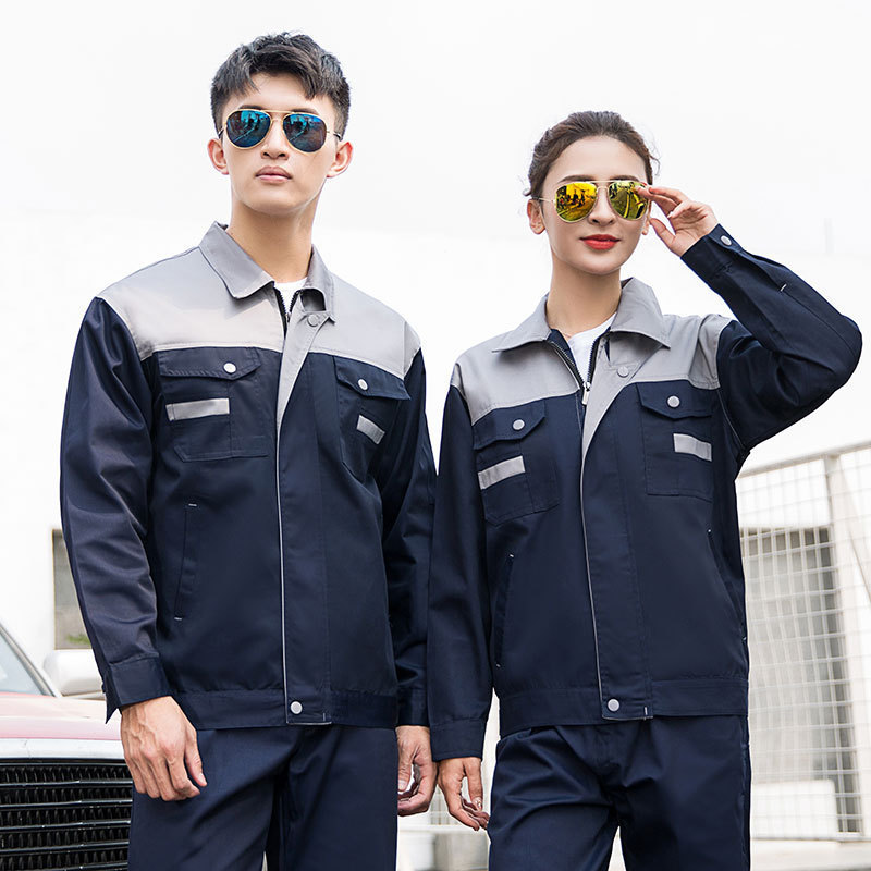 作業服セット メンズ 春秋 作業着 卸売 耐摩耗性 自動車整備服 車庫 長袖 作業服 工場服|undefined