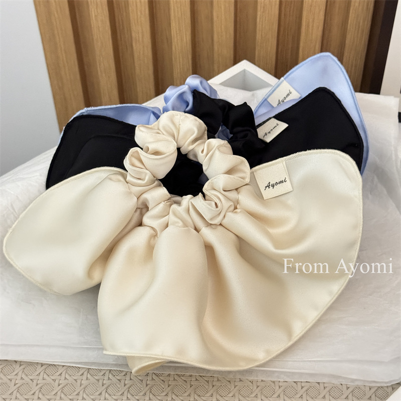 Coletero scrunchie de satén estilo coreano para coleta de pelo_voghion.com