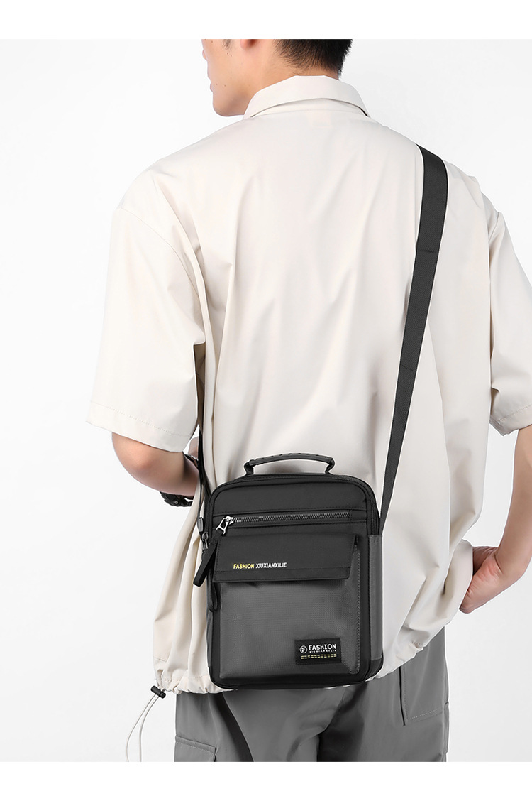Men's large-capacity bag, nylon fabric single-shoulder bag, new business commuting crossbody bag, vertical small bag, hand-held men's bag undefined