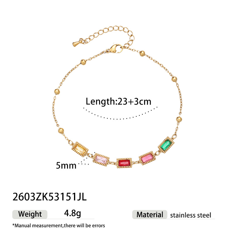 TENA Europa y América personalidad transfronteriza diseño geométrico color zircon pulsera ligera de lujo de alta calidad no se desvanece pie al por mayor