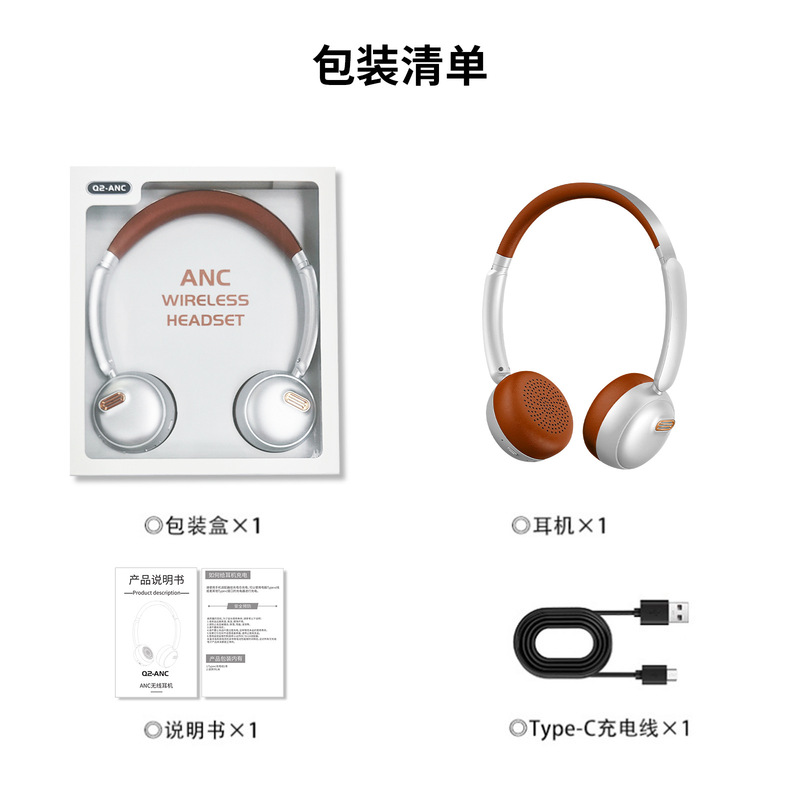 2025新型bluetoothヘッドセット装着式レトロ高颜値無線bluetoothノイズキャンセルヘッドセット現物メーカー直ロット|undefined