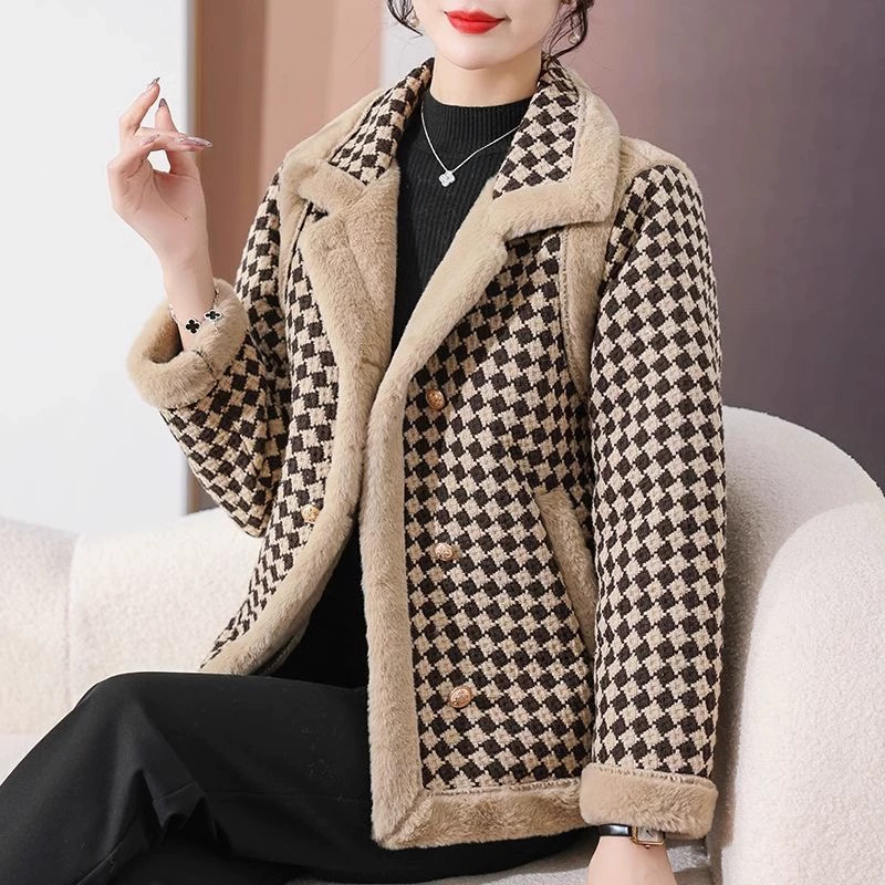 Модная теплая шерстяная куртка с пухом, стиль Chanel, корейский стиль, западный стиль, оверсайз