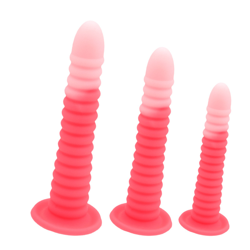 Liquid Silicone Anal Plug with Suction Cup, Textured Large Size, Manual Prostate Toy — detail image 19