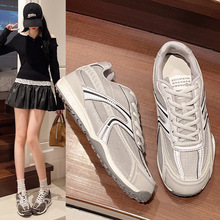 2025年秋季新款网面老爹鞋女网面透气休闲板鞋运动百搭舒适德训鞋