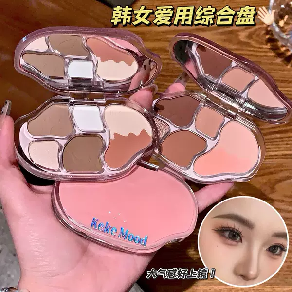 kekemood Spotlight Six-Color Comprehensive Palette with Pearlescent and Matte Highlighter, Shadow, Under-Eye Shadow, Blush, and Eyeshadow in One