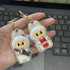 拉布布钥匙泡泡玛特硅胶小绵羊公仔卡通挂件书包小饰品配件批发