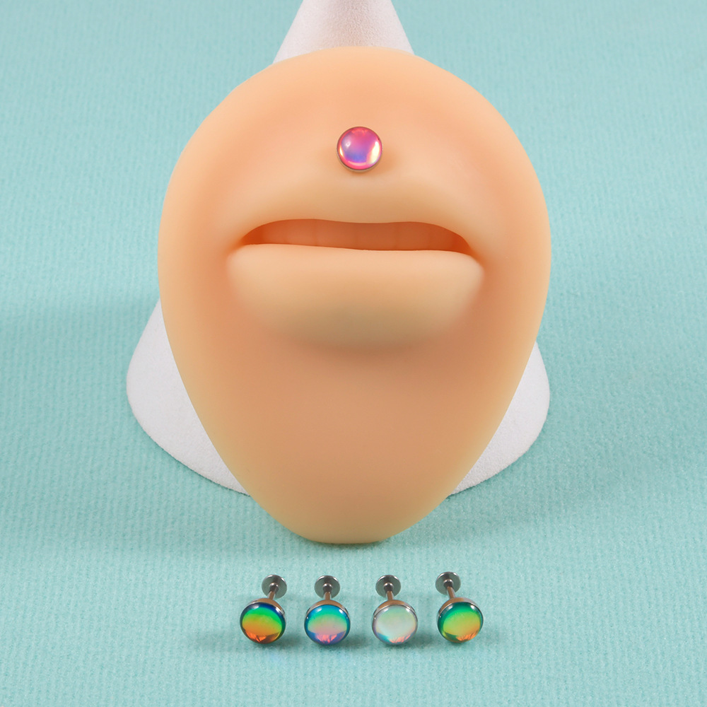 Hip-Hop Geometric Titanium Alloy lip stud Eyebrow Nails 1 Piece