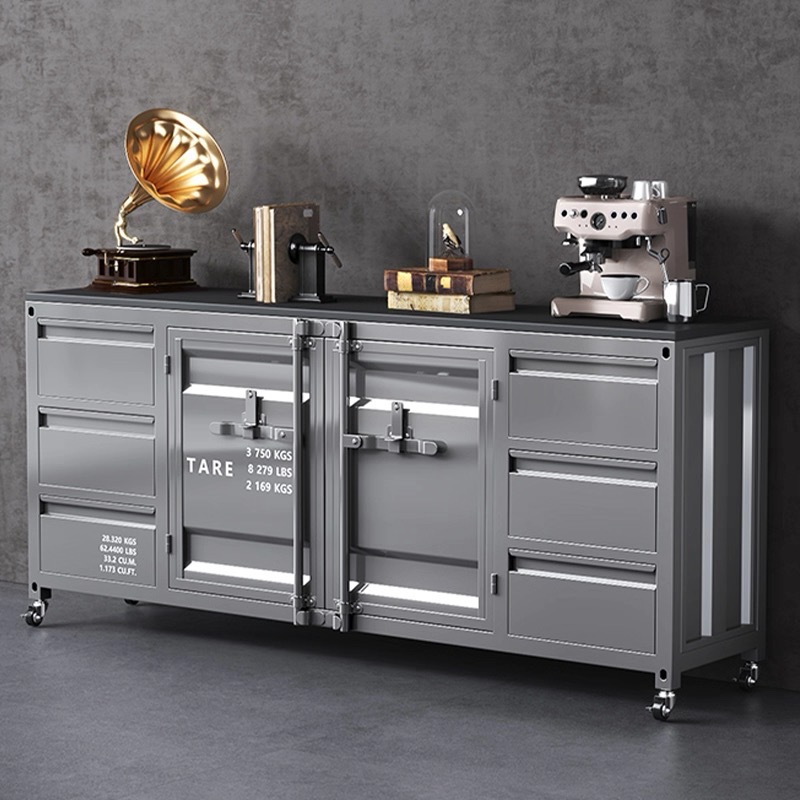 Iron Storage Cabinet, Industrial Style Sideboard, Tea Cabinet, Storage Cabinet, Restaurant Storage, Multi-Functional Private Room Cupboard, Dining Cabinet