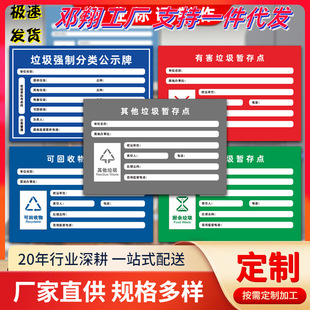 Garbage compulsory classification public notice board kitchen waste harmful large garbage temporary storage point other garbage temporary storage point other garbage