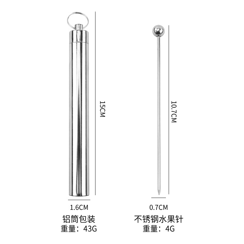Fábrica al por mayor de acero inoxidable aguja de fruta tenedor de fruta aguja de cóctel firma de pastel firma de bocadillos barra cocina casera