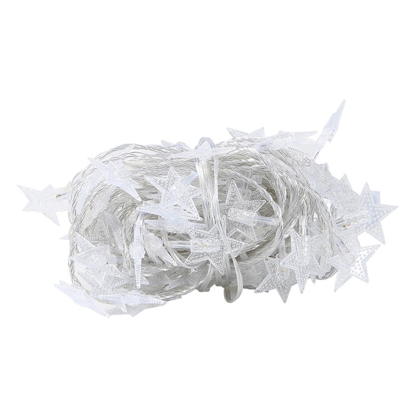 Luces LED de cadena con forma de estrella de cinco puntas, luces para exteriores, tienda de campaña, luces de ambiente, decoración navideña para patio, luces de cadena con forma de estrella