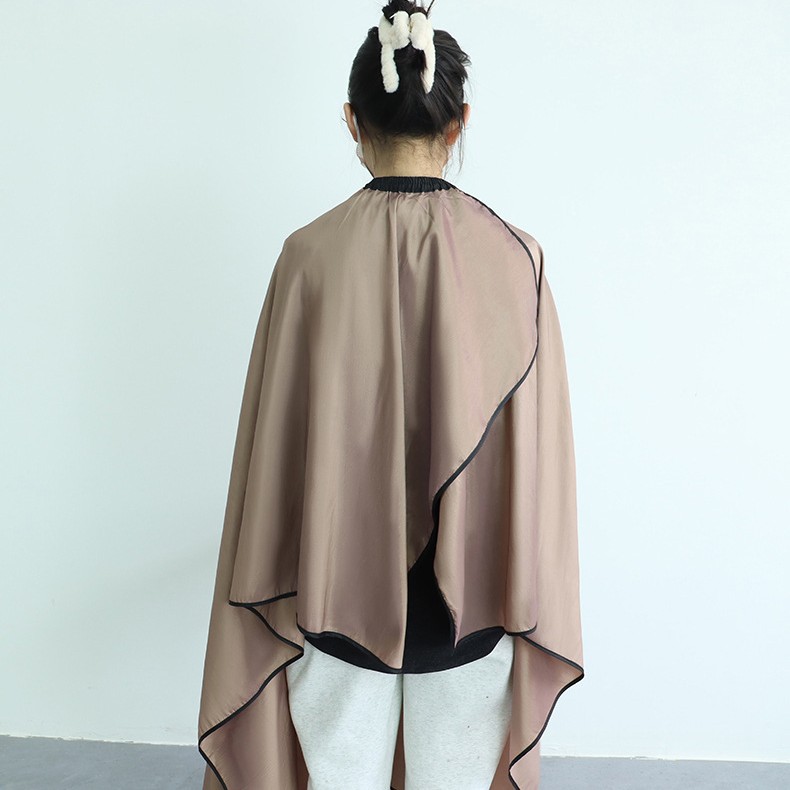 Amazon corte de pelo de tela de corte de pelo de corte de pelo antiestático máscara de corte de pelo de mano abierta ropa de trabajo impermeable