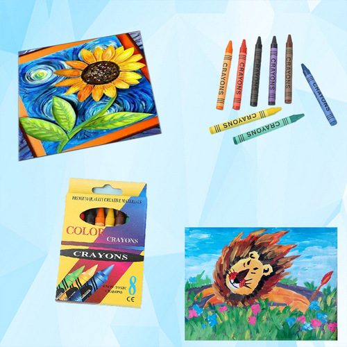 Manufacturer wholesale 8-color boxed crayons, cartoon art painting crayons, graffiti pens, crayons, stationery supplies