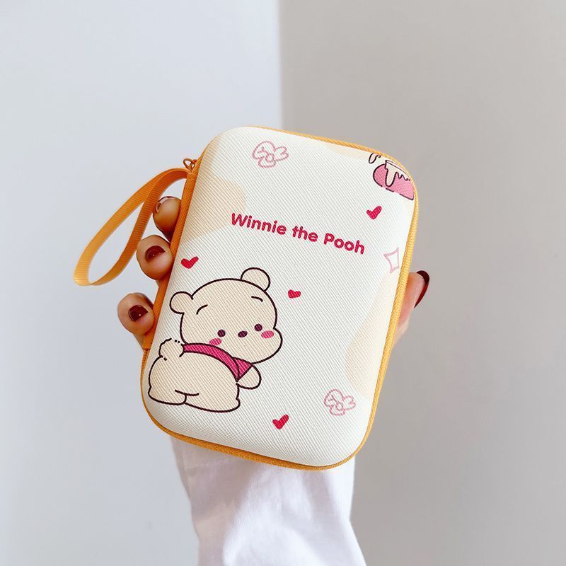 Cartoon nueva bolsa de almacenamiento de auriculares linda rectangular de dibujos animados, cargador de monedero grande, cable de datos, caja de almacenamiento de bolsa larga