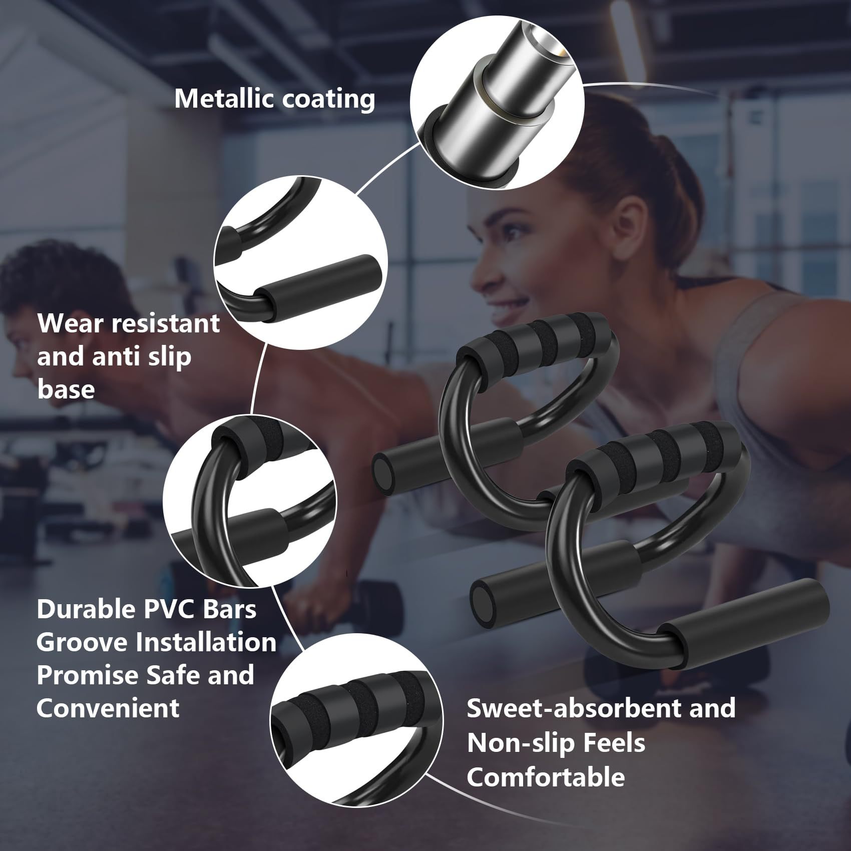 Soporte de flexiones en forma de S transfronterizo Equipo de fitness para el hogar Ejercicio abdominal para hombres