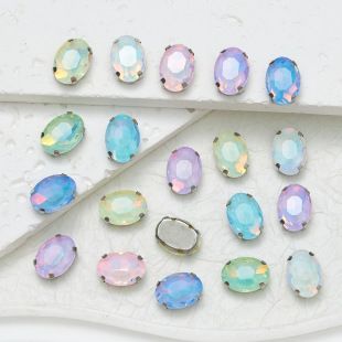 New oval mocha jelly four-corner claw drill diy jewelry accessories clothing accessories hair accessories wedding hole shoes material