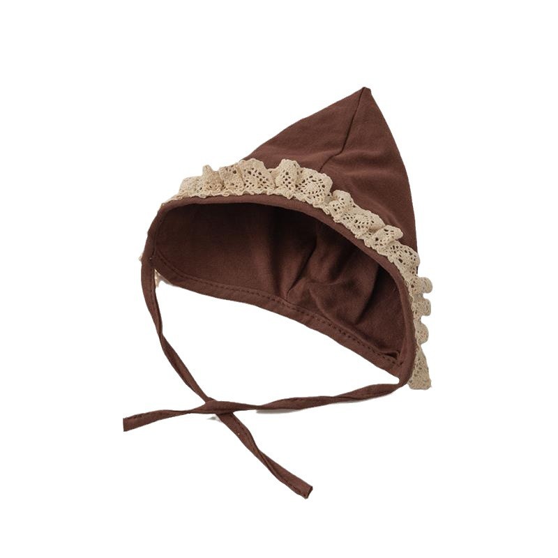 Sombreros para bebés de primavera y otoño de encaje borde protector de orejas gorras de punta ins bebés coreanos gorras de algodón para niños pequeños