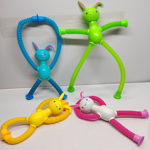 Cross-border sucker giraffe ever-changing cartoon telescopic children's educational ever-changing robot stretch tube decompression toy