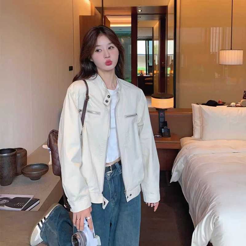 美式复古冲锋衣外套女2025新款春秋慵懒宽松休闲工装夹克运动上衣|undefined