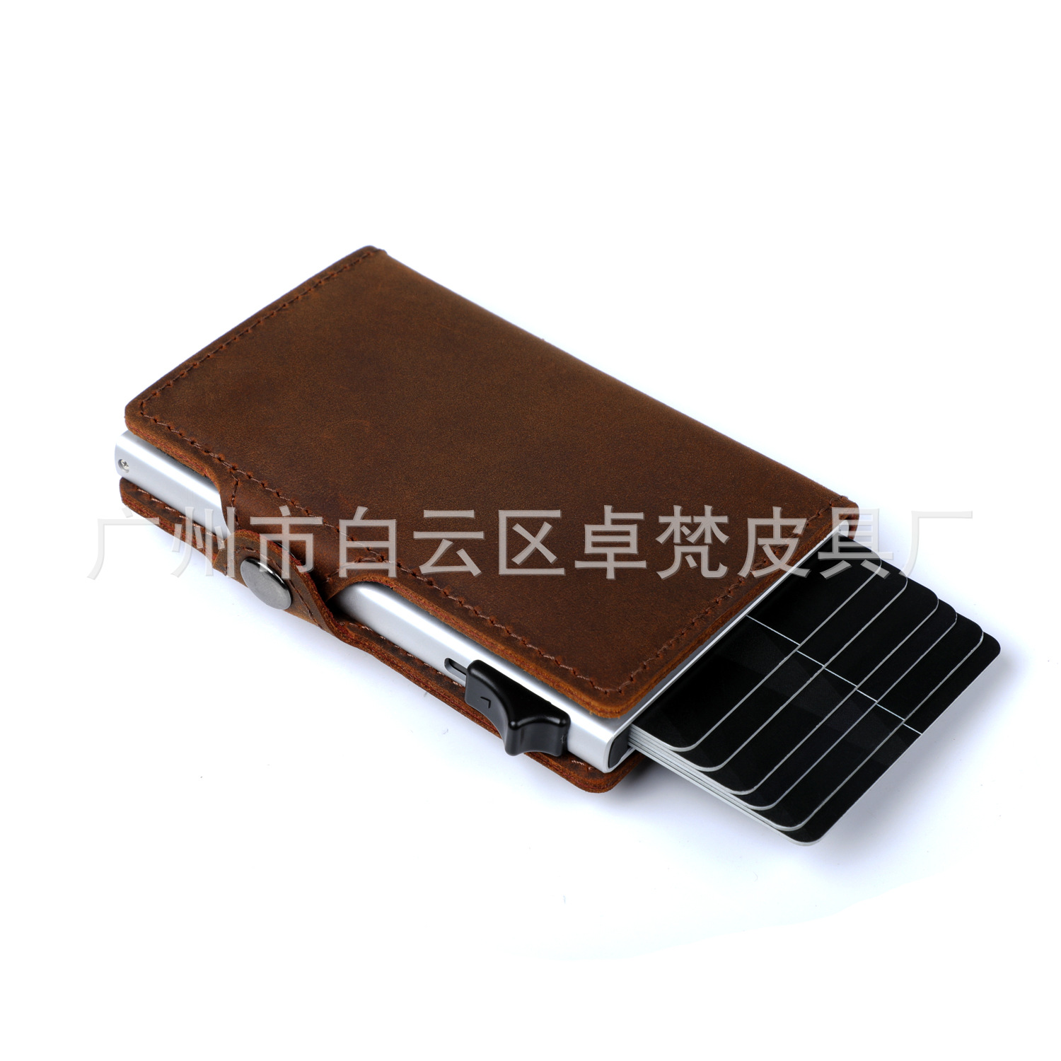 Nuevo suministro directo de airtag Cartera de cuero de los hombres cartera corta antirrobo cepillo RFID anti-magnético tarjeta de crédito cartera