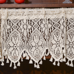 American-Style Cotton Lace Short Curtains, Half Curtains, Curtain Headers, Door Curtains, Partition Curtains, Window Curtains, Kitchen Bookshelf Short Curtains, Window Drapes