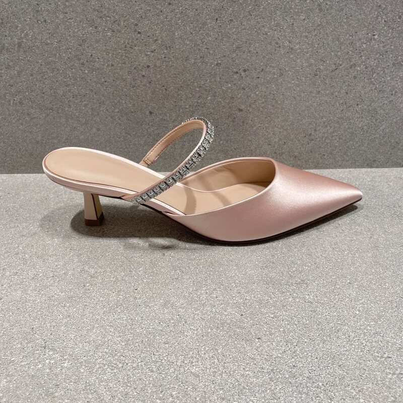 Little Ck Same Style Sandals for Women, New Spring Model, Women's Shoes 60920353, Shiny Rhinestone Single Strap Pointed Toe High Heel Mules for Women Little Ck Same Style Sandals for Women, New Spring Model, Women's Shoes 60920353, Shiny Rhinestone Single Strap Pointed Toe High Heel Mules for Women