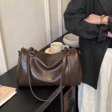 跨境高级感复古大容量包包女2025新款时尚通勤单肩斜跨包手提波士