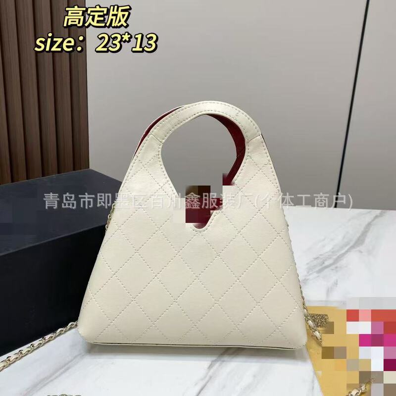 gift New minimalist diamond-patterned hollow triangle bag, exquisite leather chain bag, everyday shoulder bag, women's handbag
