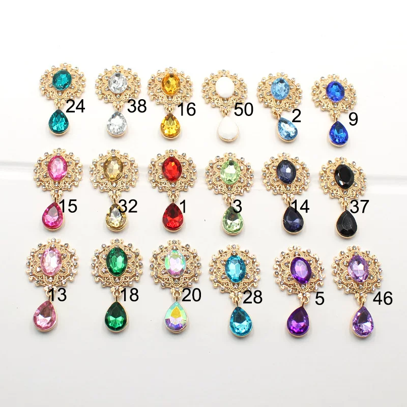 Diamond drop-shaped, accessory, golden accessories, 25×46mm, DIY