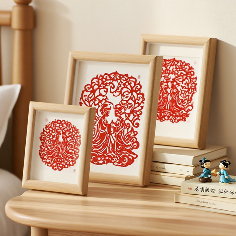 Chinese Style Paper-Cut Photo Frame for Tabletop or Wall Hanging, Wooden Hollow Decoration 5inch 6inch 7inch 8inch Simple Gift Frame Chinese Style Paper-Cut Photo Frame for Tabletop or Wall Hanging, Wooden Hollow Decoration 5inch 6inch 7inch 8inch Simple Gift Frame