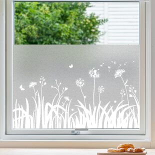 Electrostatic glue-free decorative bathroom bathroom glass film window anti-peep sunshade transparent UV-proof sticker