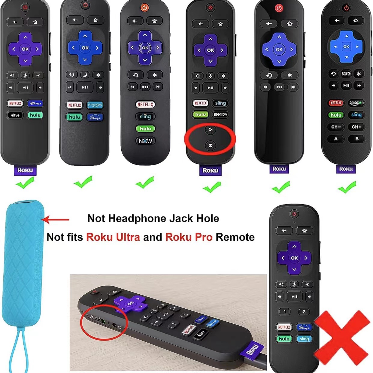 2pcs \ 3pcs para TCL Roku TV luminoso de silicona a prueba de suciedad control remoto cubierta protectora
