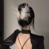 Cute white brand hair accessory for bride, Korean style, feather stuffing